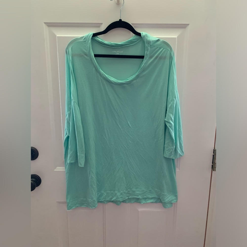 Lane Bryant Green 3/4 Sleeve Oversized Blouse